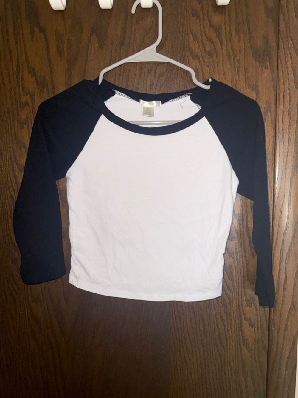 Bozzolo White and Black Baseball-Style Crop Top